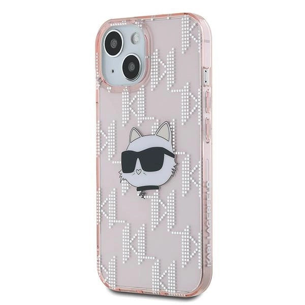 Karl Lagerfeld IML Choupette Head & Monogram case for iPhone 13 - pink