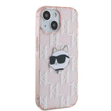 Karl Lagerfeld IML Choupette Head & Monogram case for iPhone 13 - pink
