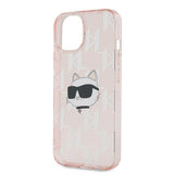 Karl Lagerfeld IML Choupette Head & Monogram case for iPhone 13 - pink