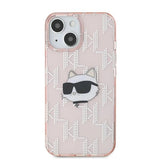 Karl Lagerfeld IML Choupette Head & Monogram case for iPhone 14 / 15 / 13 - pink