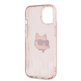 Karl Lagerfeld IML Choupette Head & Monogram case for iPhone 14 / 15 / 13 - pink