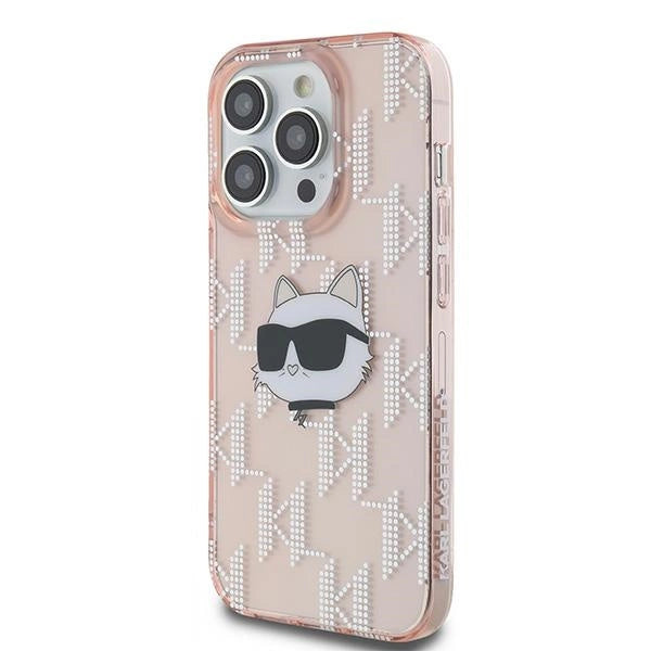 Karl Lagerfeld IML Choupette Head & Monogram case for iPhone 14 Pro Max - pink