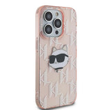 Karl Lagerfeld IML Choupette Head & Monogram case for iPhone 14 Pro Max - pink