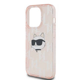Karl Lagerfeld IML Choupette Head & Monogram case for iPhone 14 Pro Max - pink