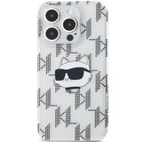 Karl Lagerfeld IML Choupette Head & Monogram case for iPhone 15 Pro - transparent