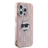 Karl Lagerfeld IML Choupette Head & Monogram case for iPhone 15 Pro Max - pink