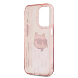 Karl Lagerfeld IML Choupette Head & Monogram case for iPhone 15 Pro Max - pink