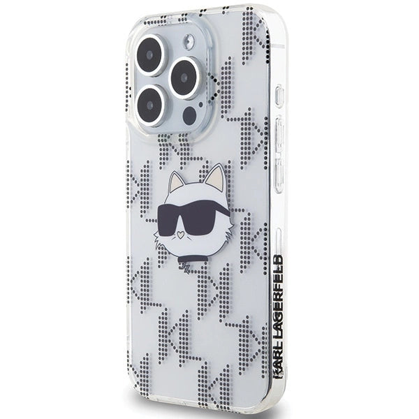 Karl Lagerfeld IML Choupette Head & Monogram case for iPhone 15 Pro Max - transparent