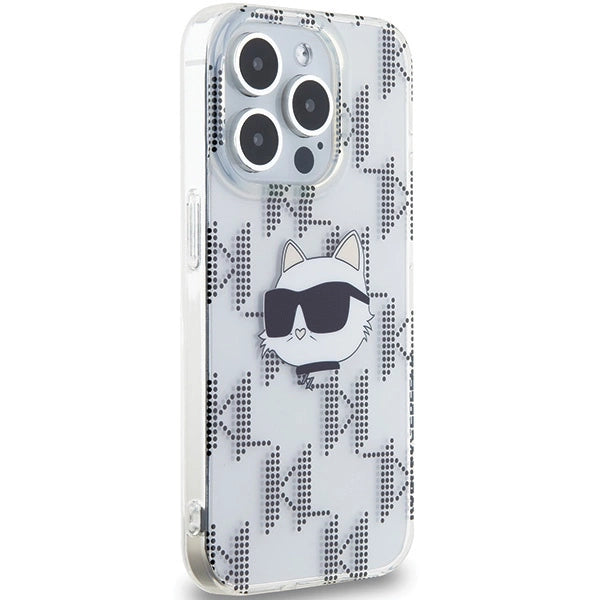 Karl Lagerfeld IML Choupette Head & Monogram case for iPhone 15 Pro Max - transparent