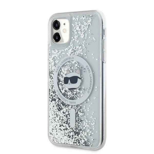 Karl Lagerfeld Liquid Glitter Choupette Head MagSafe Case for iPhone 11 / Xr - Transparent