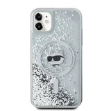 Karl Lagerfeld Liquid Glitter Choupette Head MagSafe Case for iPhone 11 / Xr - Transparent