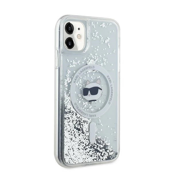 Karl Lagerfeld Liquid Glitter Choupette Head MagSafe Case for iPhone 11 / Xr - Transparent