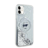 Karl Lagerfeld Liquid Glitter Choupette Head MagSafe Case for iPhone 11 / Xr - Transparent