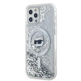 Karl Lagerfeld Liquid Glitter Choupette Head MagSafe Case for iPhone 12 / 12 Pro - Transparent