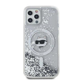 Karl Lagerfeld Liquid Glitter Choupette Head MagSafe Case for iPhone 12 / 12 Pro - Transparent