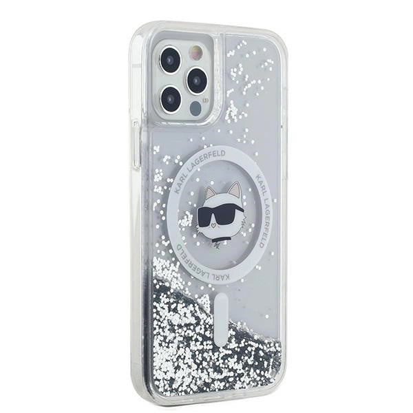 Karl Lagerfeld Liquid Glitter Choupette Head MagSafe Case for iPhone 12 / 12 Pro - Transparent