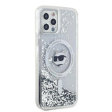 Karl Lagerfeld Liquid Glitter Choupette Head MagSafe Case for iPhone 12 / 12 Pro - Transparent