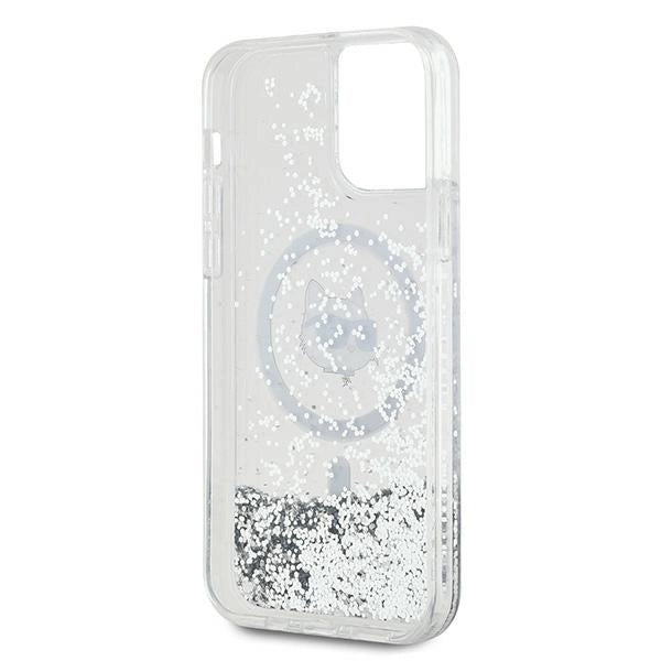 Karl Lagerfeld Liquid Glitter Choupette Head MagSafe Case for iPhone 12 / 12 Pro - Transparent