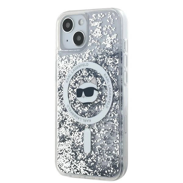 Karl Lagerfeld Liquid Glitter Choupette Head MagSafe case for iPhone 13 - transparent