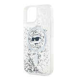 Karl Lagerfeld Liquid Glitter Choupette Head MagSafe case for iPhone 13 - transparent