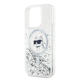 Karl Lagerfeld Liquid Glitter Choupette Head MagSafe case for iPhone 13 Pro Max - transparent