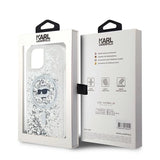 Karl Lagerfeld Liquid Glitter Choupette Head MagSafe case for iPhone 14 / 15 / 13 - transparent