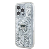 Karl Lagerfeld Liquid Glitter Karl Head MagSafe case for iPhone 15 Pro - transparent