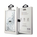Karl Lagerfeld Liquid Glitter Karl Head MagSafe case for iPhone 15 Pro - transparent