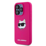 Karl Lagerfeld Silicone Choupette Head MagSafe case for iPhone 15 Pro - pink