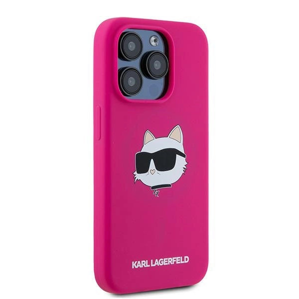 Karl Lagerfeld Silicone Choupette Head MagSafe case for iPhone 15 Pro - pink