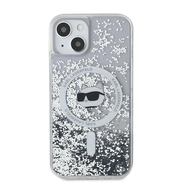 Karl Lagerfeld Liquid Glitter Choupette Head MagSafe Case for iPhone 15 Plus / 14 Plus - Transparent