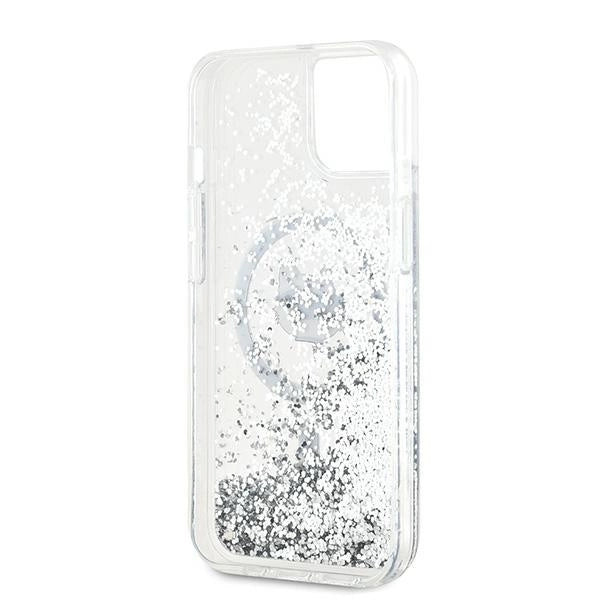 Karl Lagerfeld Liquid Glitter Choupette Head MagSafe Case for iPhone 15 Plus / 14 Plus - Transparent