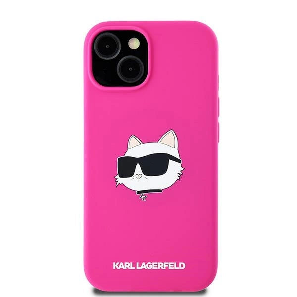 Karl Lagerfeld Silicone Choupette Head MagSafe Case for iPhone 15 Plus / 14 Plus - Pink