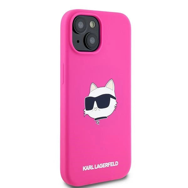 Karl Lagerfeld Silicone Choupette Head MagSafe Case for iPhone 15 Plus / 14 Plus - Pink