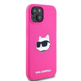 Karl Lagerfeld Silicone Choupette Head MagSafe Case for iPhone 15 Plus / 14 Plus - Pink