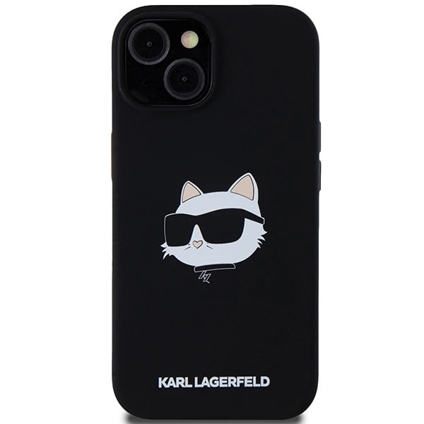 Karl Lagerfeld Silicone Choupette Head MagSafe Case for iPhone 15 Plus / 14 Plus - Black