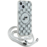 Karl Lagerfeld IML Crossbody Monogram Karl & Choupette Head MagSafe Case for iPhone 15 / 14 / 13 - Transparent