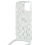 Karl Lagerfeld IML Crossbody Monogram Karl & Choupette Head MagSafe Case for iPhone 15 / 14 / 13 - Transparent
