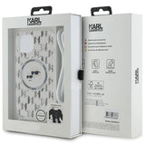 Karl Lagerfeld IML Crossbody Monogram Karl & Choupette Head MagSafe Case for iPhone 15 / 14 / 13 - Transparent