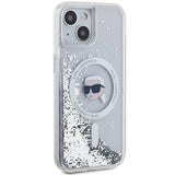 Karl Lagerfeld Liquid Glitter Karl Head MagSafe case for iPhone 15 / 14 / 13 - transparent