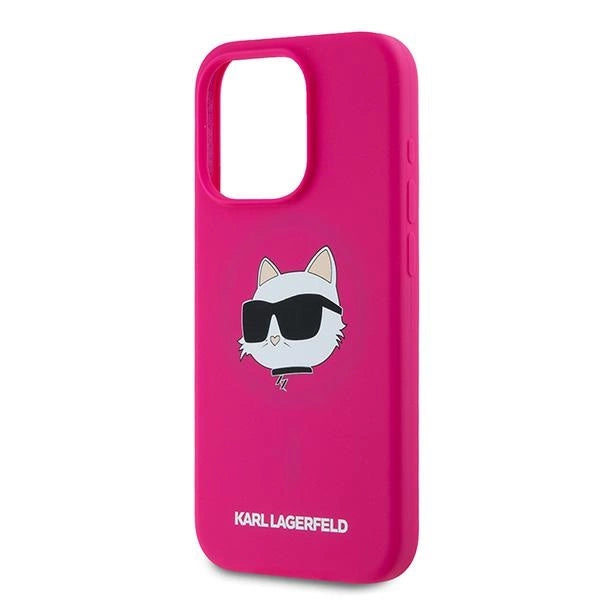 Karl Lagerfeld Silicone Choupette Head MagSafe case for iPhone 15 Pro Max - pink