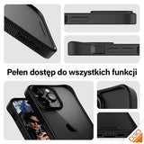 PanzerGlass ClearCase Case til iPhone 15 Pro Max med Military Grade Certification - gennemsigtig og sort