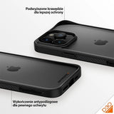 PanzerGlass ClearCase Case til iPhone 15 Pro Max med Military Grade Certification - gennemsigtig og sort