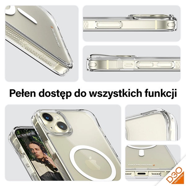 PanzerGlass HardCase med MagSafe med D3O og Military Grade Certified til iPhone 15 Plus / 14 Plus - Transparent