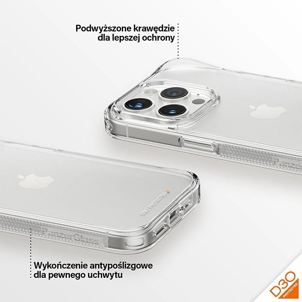 PanzerGlass HardCase med D3O og Military Grade certificering til iPhone 15 Pro - gennemsigtig