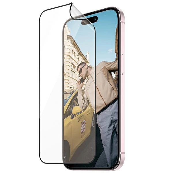 PanzerGlass Matrix Ultra-Wide-Fit hybridglas til iPhone 15 med positioner
