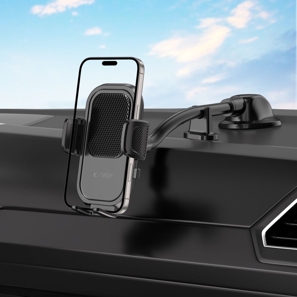 Tech Protect V8 Universal Bilholder Med Lang Arm Til Instrumentbræt Og Forrude, Sort