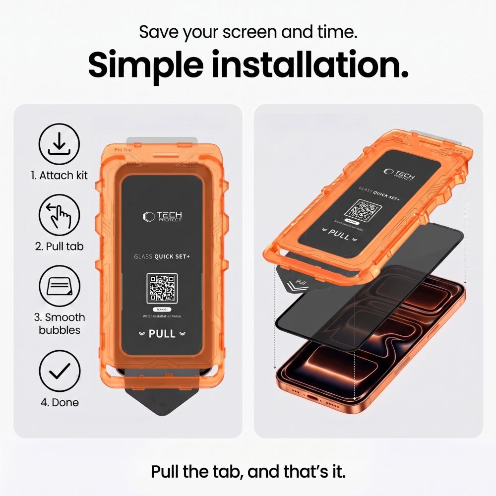 Privacyglas Tech Protect Quick Set Spy+ 2 Pack Iphone 18 Pro Max Privacy