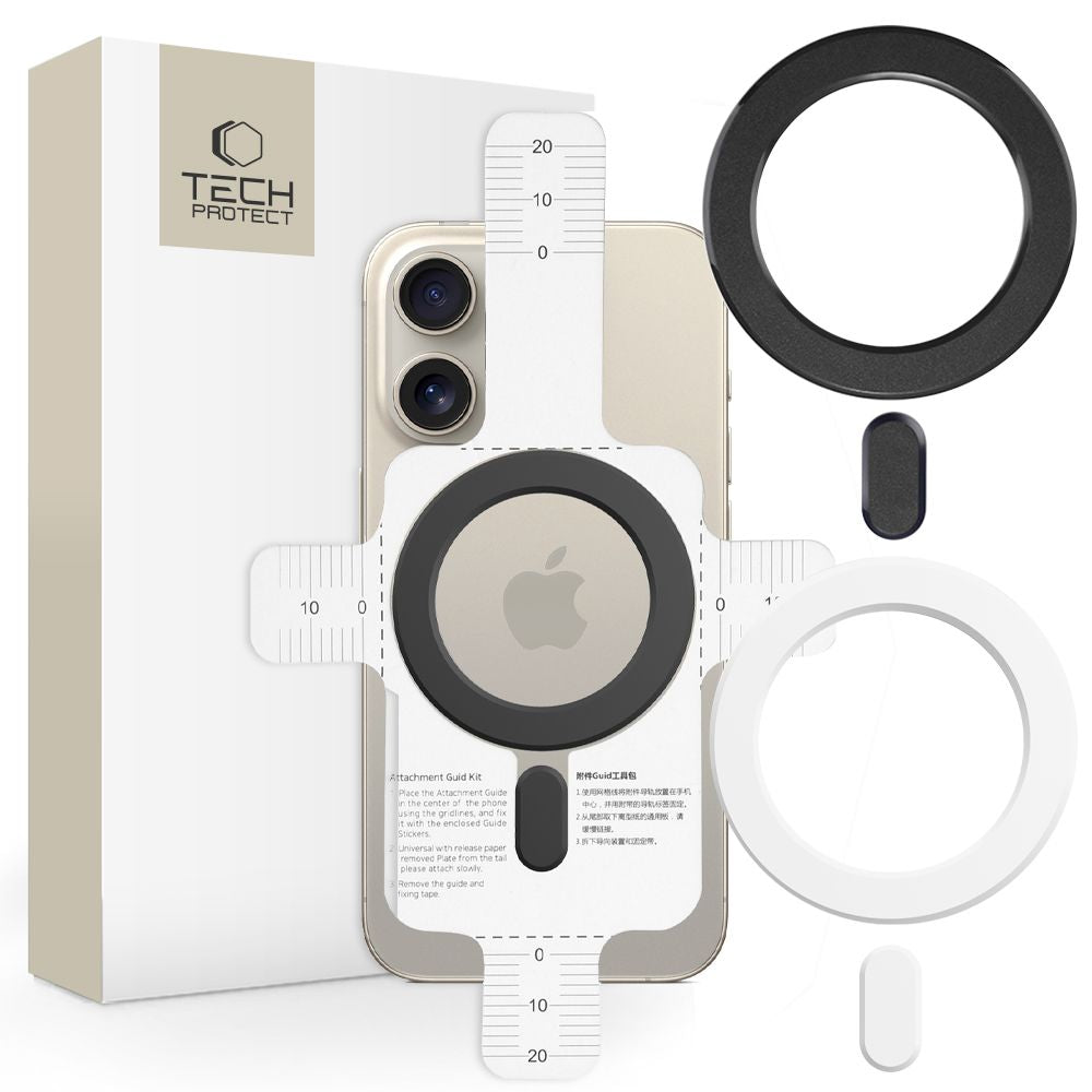 Tech Protect Mmp 100 Magnetisk Magsafe Ring 2 Pak Sort & Hvid