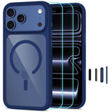 Tech Protect Magone Magsafe Cc + Glas 2 Pak Iphone 17 Pro / 18 Pro Dyb Blå/Klar